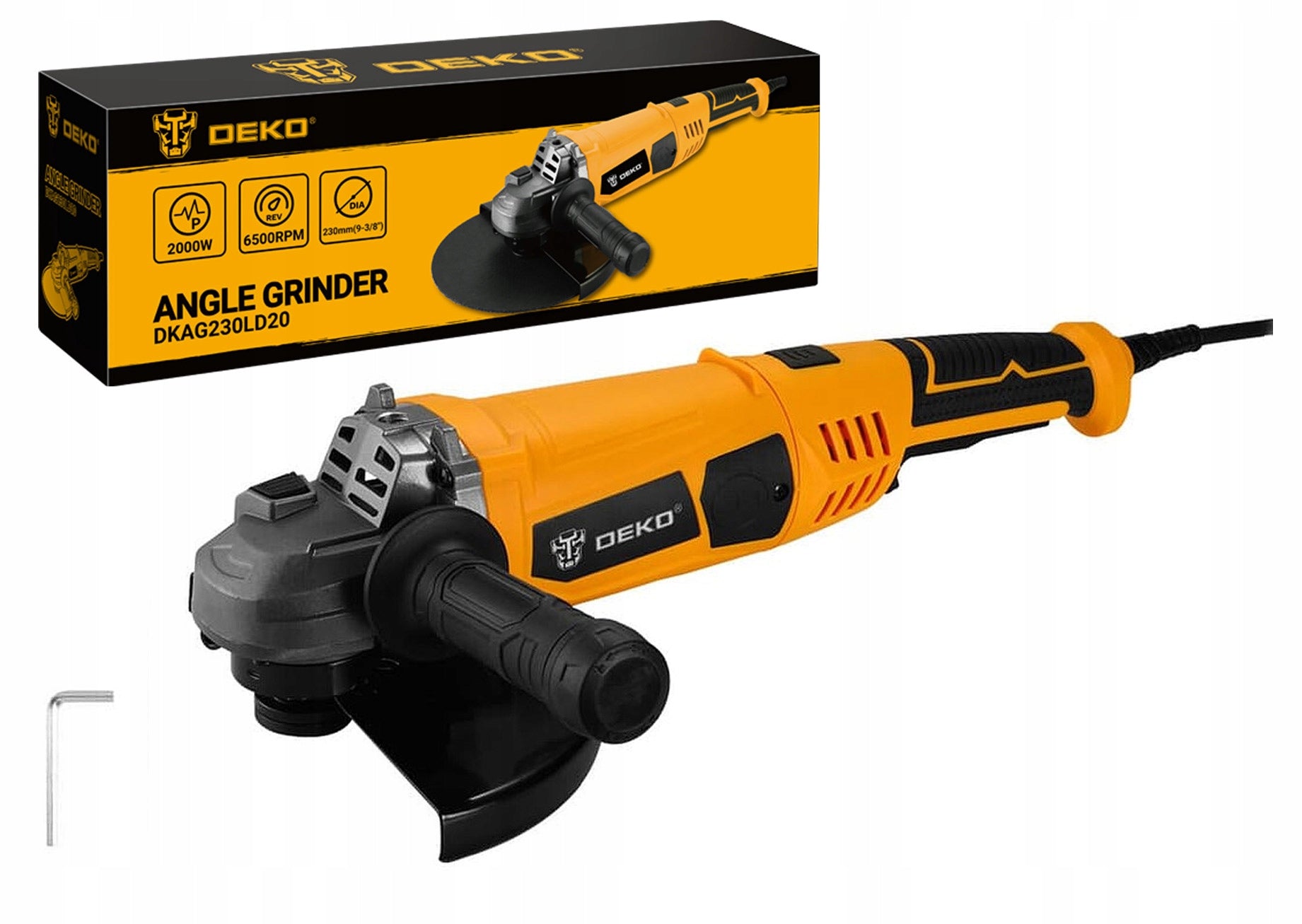 ANGLE GRINDER ANGLE 2000 IN 230 MM STRONG SHIELD DEKO Power supply type mains