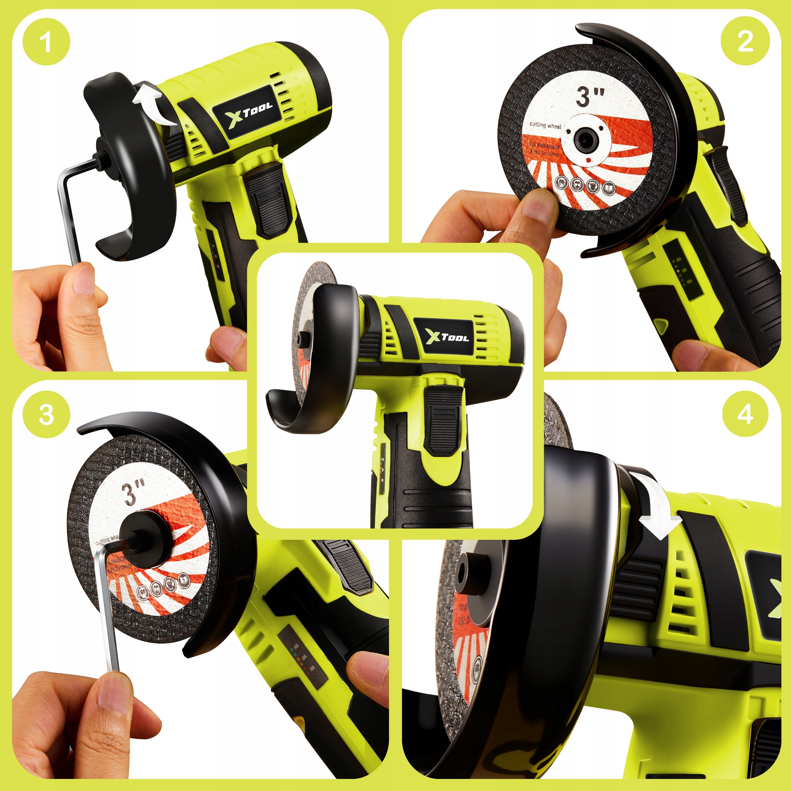 ANGLE GRINDER CORDLESS BRUSH MINI RUBBER 2xAKU 3xFLEX DISC Power supply type rechargeable battery