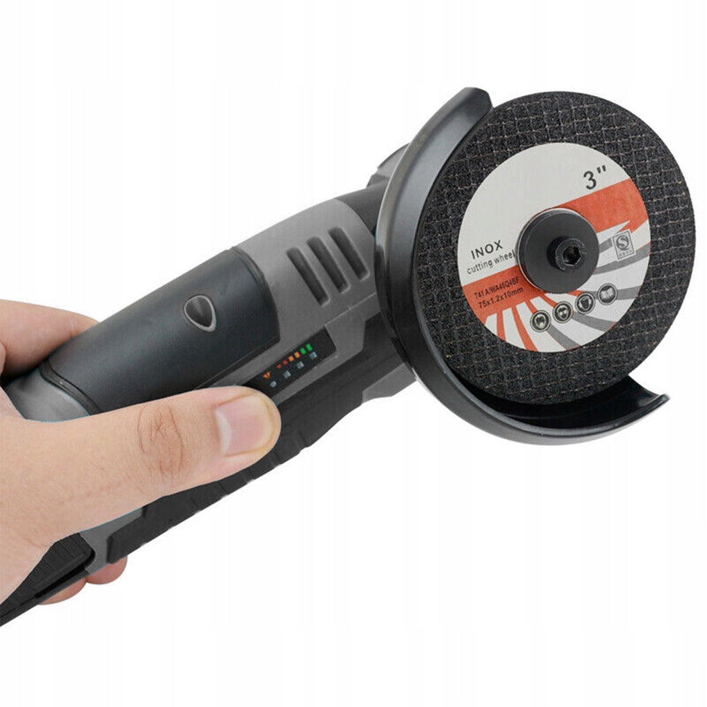 ANGLE GRINDER FOR CUTTING CORDLESS 19500 RPM 6 DISCS SET 2x AKU Power supply type rechargeable battery