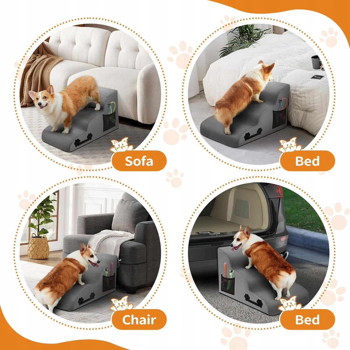 ANIMAL DOG STAIRS PLATFORM RAMP TO CLIMB ON THE COUCH BED STAIRS Manufacturer code 15644