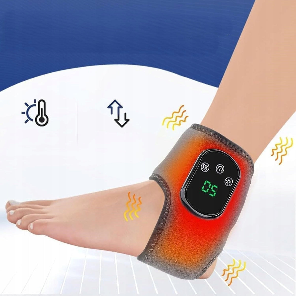 ANKLE MASSAGER FOR PAIN ANKLE JOINT COMPRESSION HEATING VIBRATION RELAXATION Manufacturer code MASAŻER KOSTKI STOPY NA BÓL STAWU