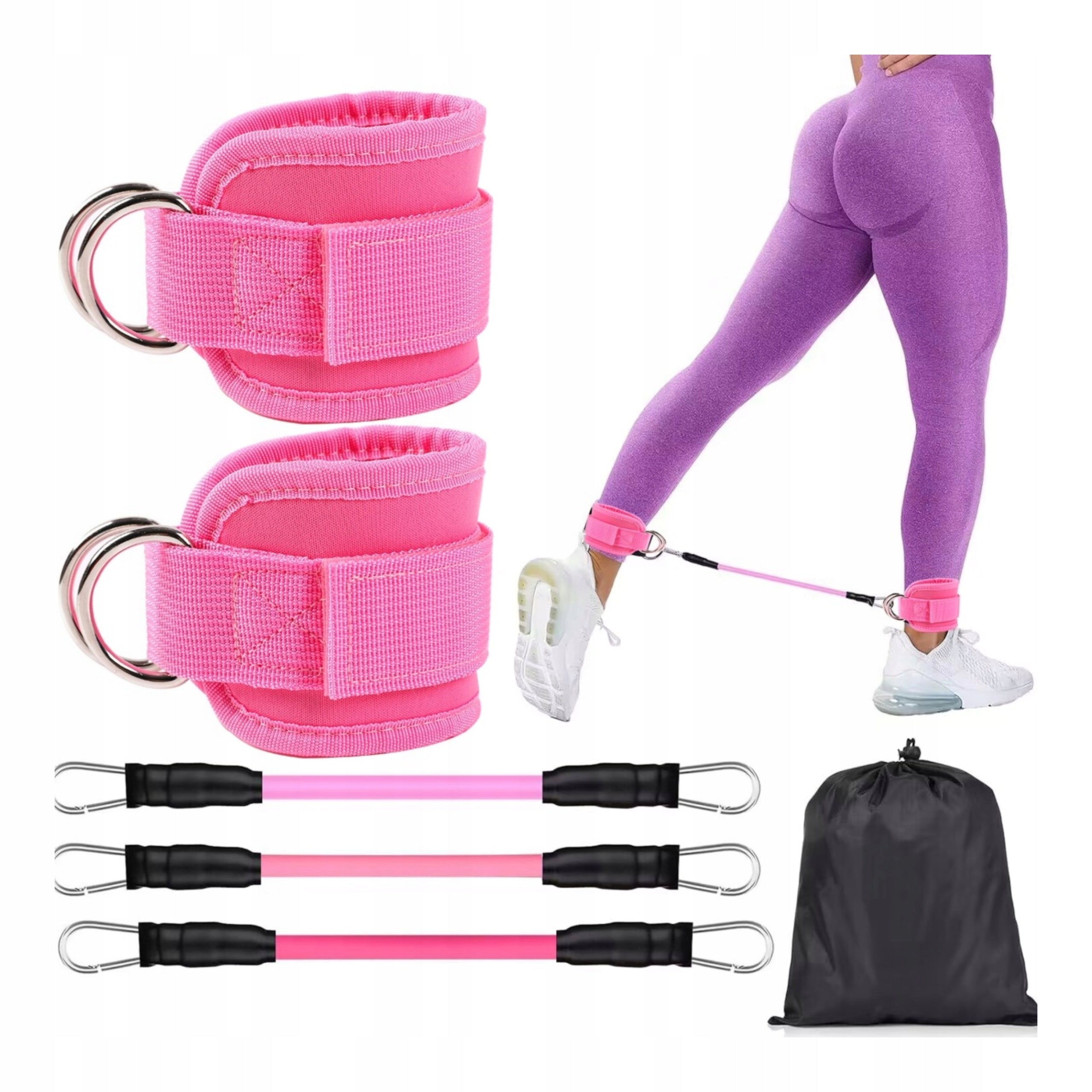 ANKLE TRAINING BANDS for Pullout 2pcs Ankle Holders Pink