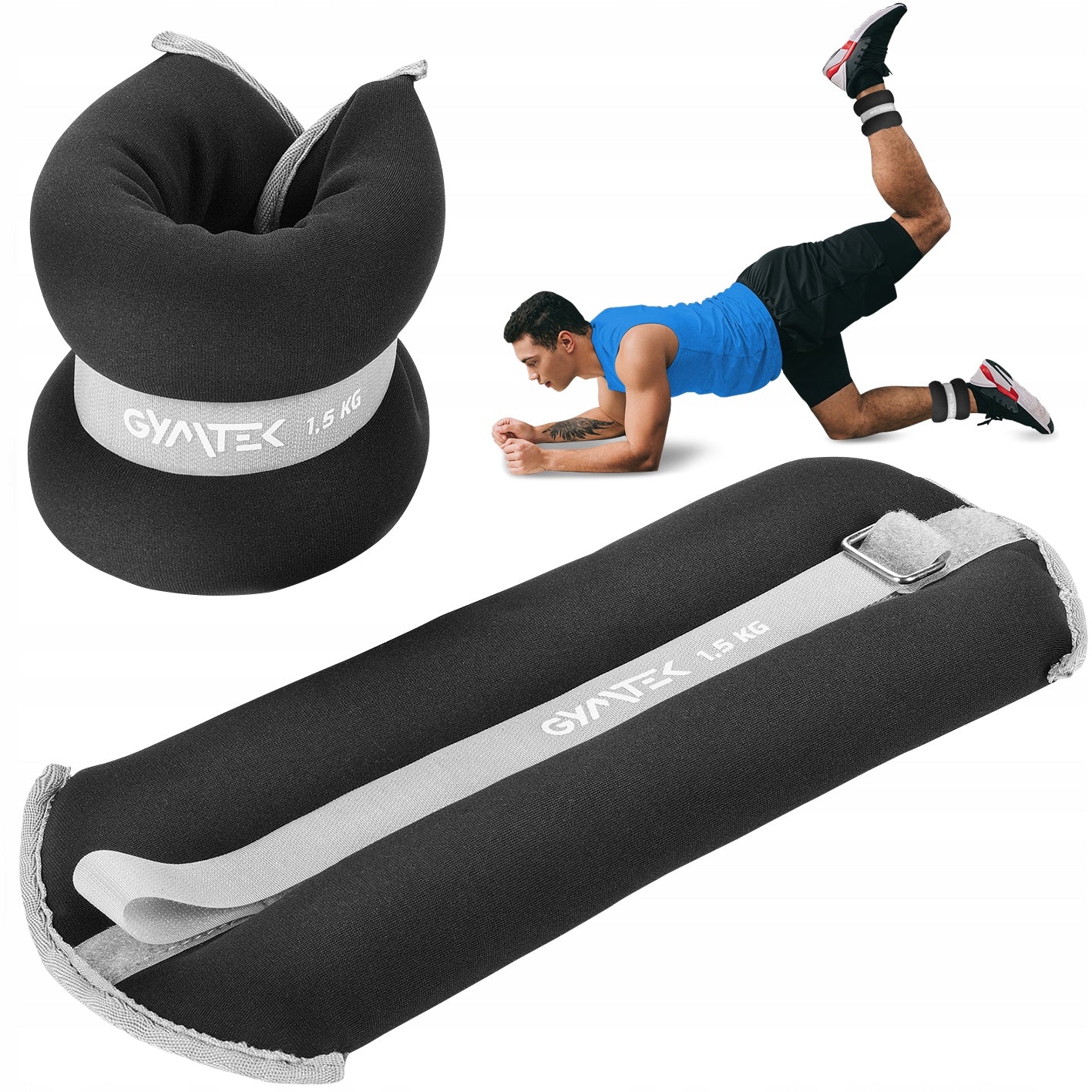 ANKLE WEIGHTS ARMS LEGS WRISTS 2X1,5KG GYMTEK