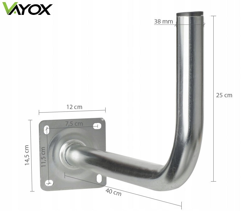 ANTENNA HOLDER FOR SATELLITE TERRESTRIAL ANTENNA WALL STAINLESS STEEL 40CM Manufacturer code TV-SAT 40