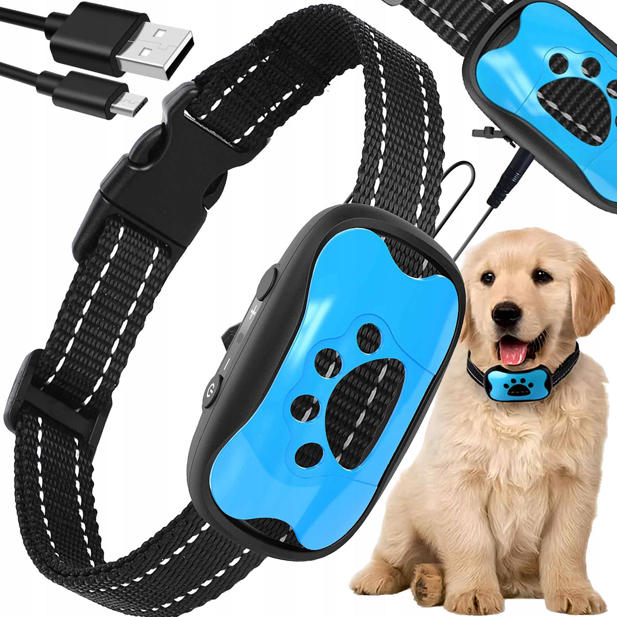 ANTI BARK DOG COLLAR ELECTRIC ANTI BARKING TRAINING 2IN1