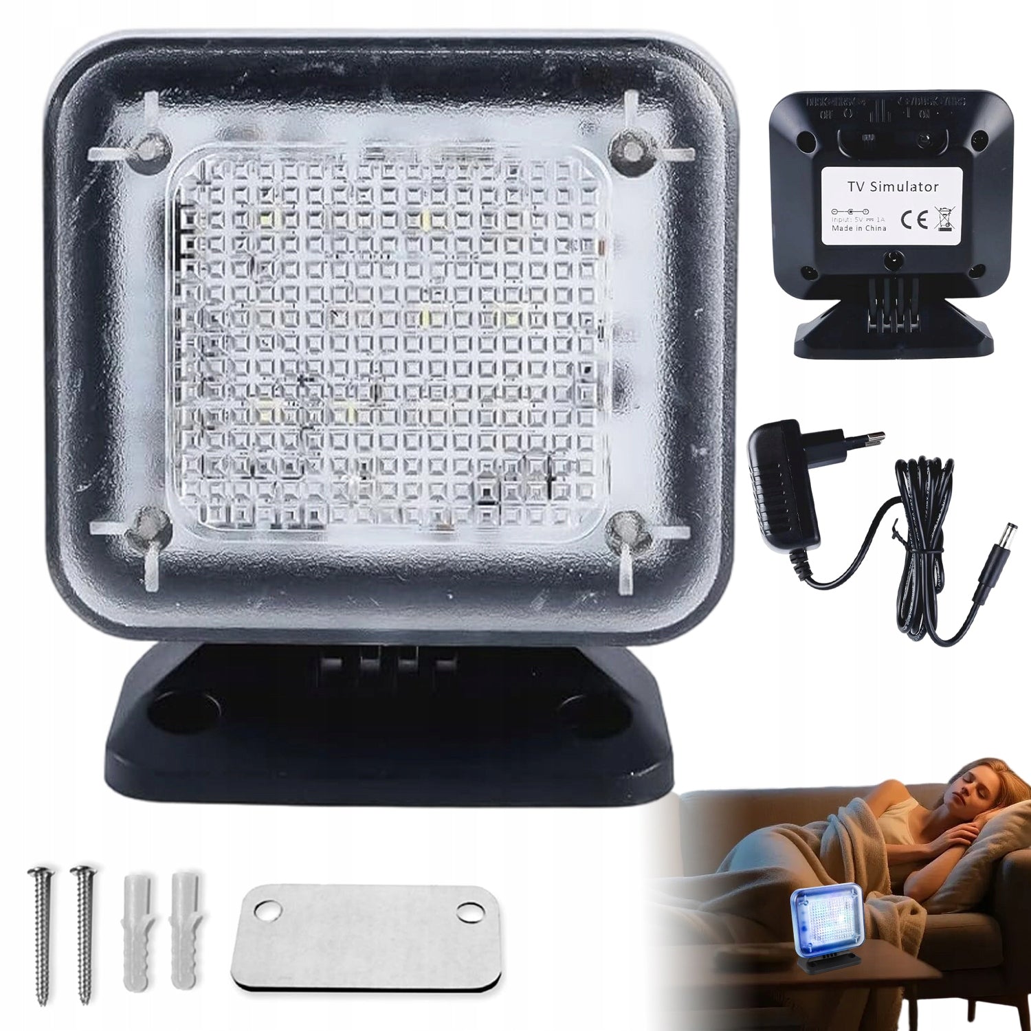 ANTI-BURGLARY LED TV SIMULATOR WITH LIGHT SENSOR 3 WORKING TIMES