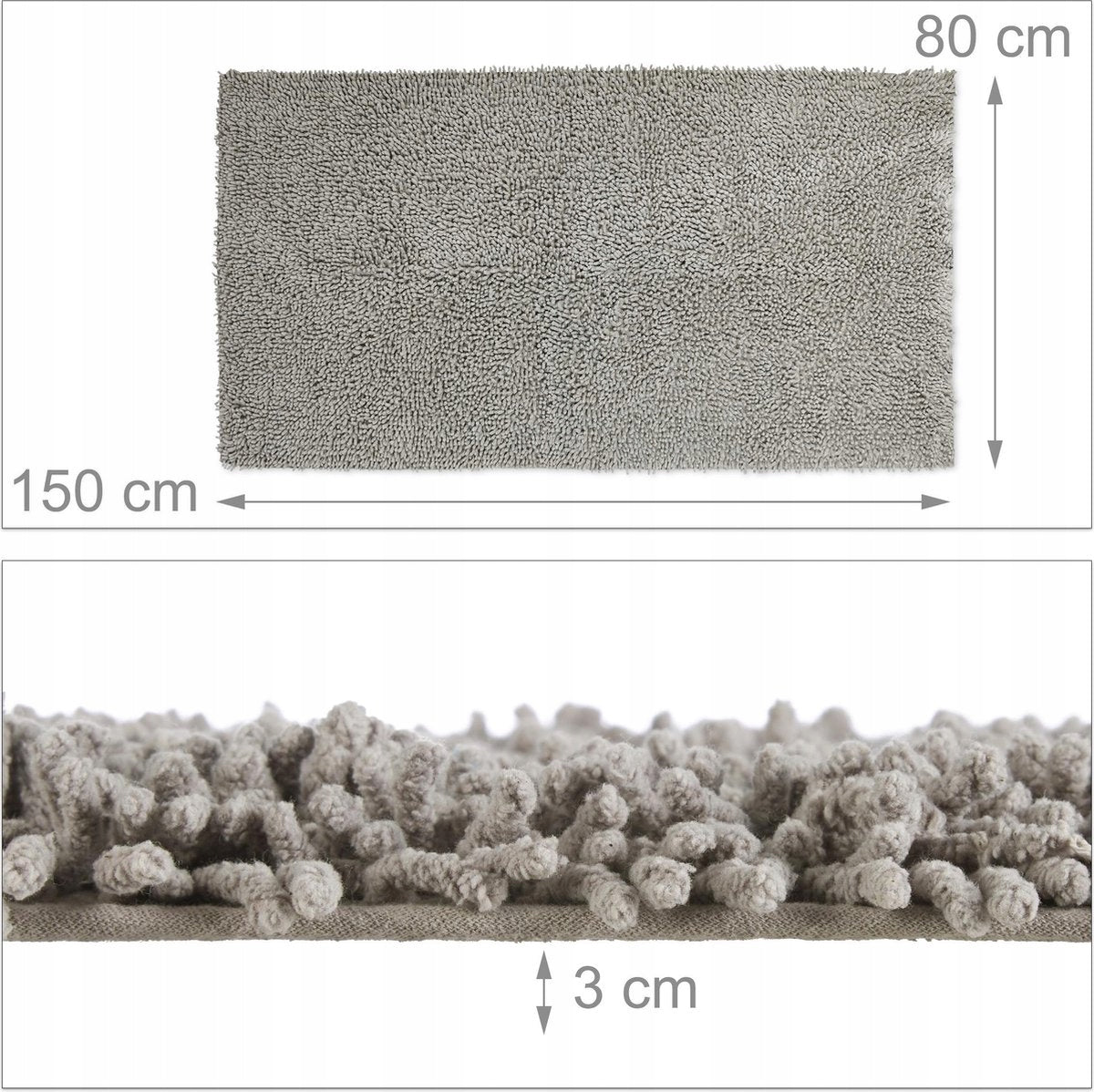 ANTI-SLIP BATHROOM CARPET SUPER SOFT SHAGGY 80x150 EAN (GTIN) 4052025940195