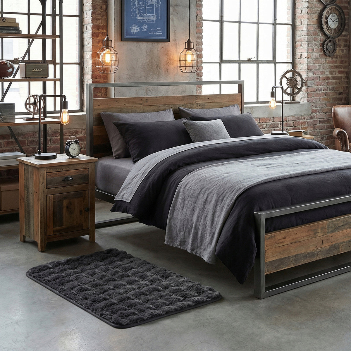 ANTI-SLIP RUG 100x70 SOFT ECO FUR RABBIT FOR LIVING ROOM BEDROOM Manufacturer code 38394