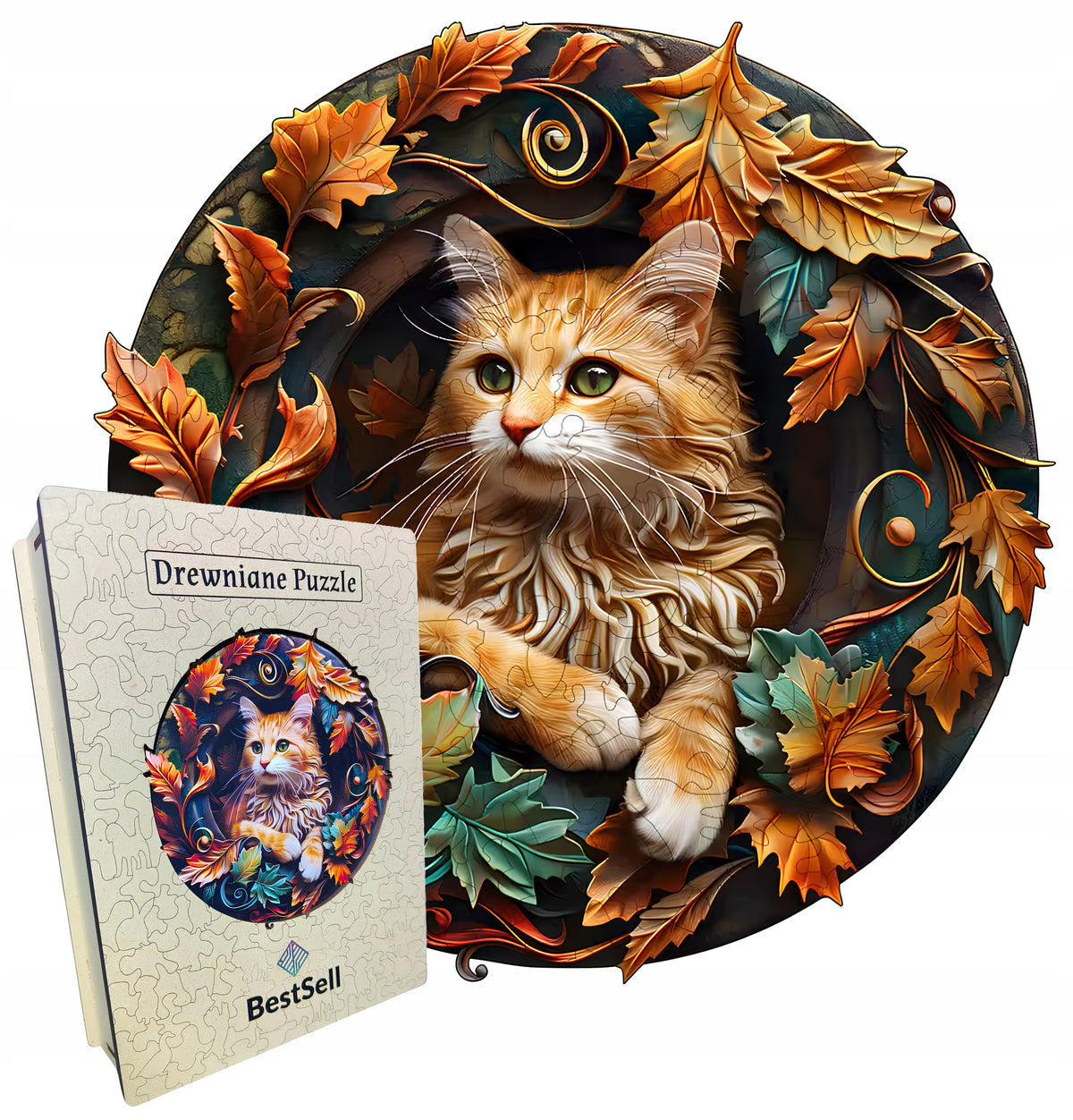 ANTI-STRESS TOY SENSORY PUZZLE WOODEN CAT AUTISM ADHD