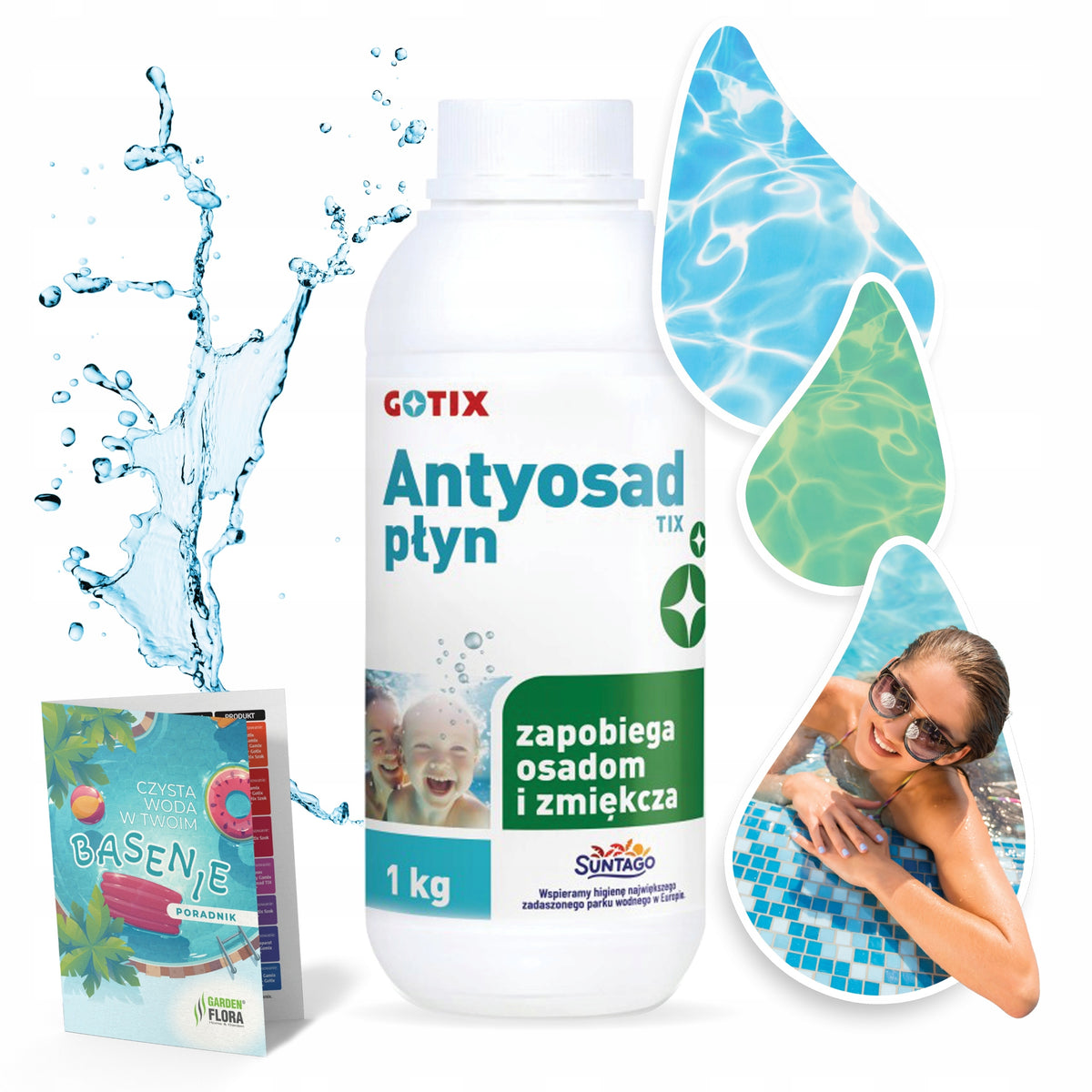 ANTIOSADTIX 1L pool chemistry ANTI-SEDATION FOR POOL soft CLEAN WATER gotix