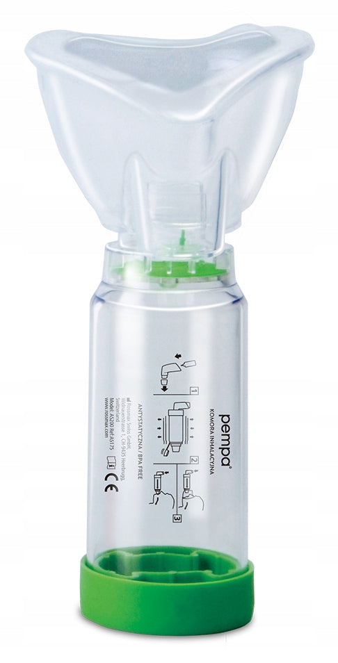 ANTISTATIC INHALATION CHAMBER - ADULTS AND CHILDREN FROM 5 YEARS - PEMPA AS300 Color transparent