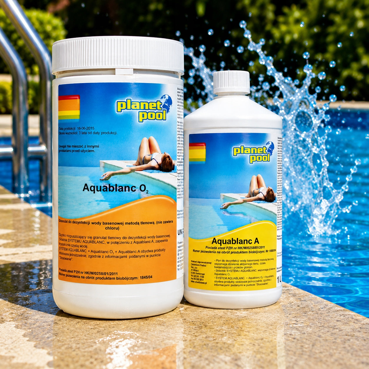 AQUABLANC O2 + AQUABLANC AND ACTIVE CHLORINE-FREE OXYGEN FOR JACUZZI POOL Packaging status original