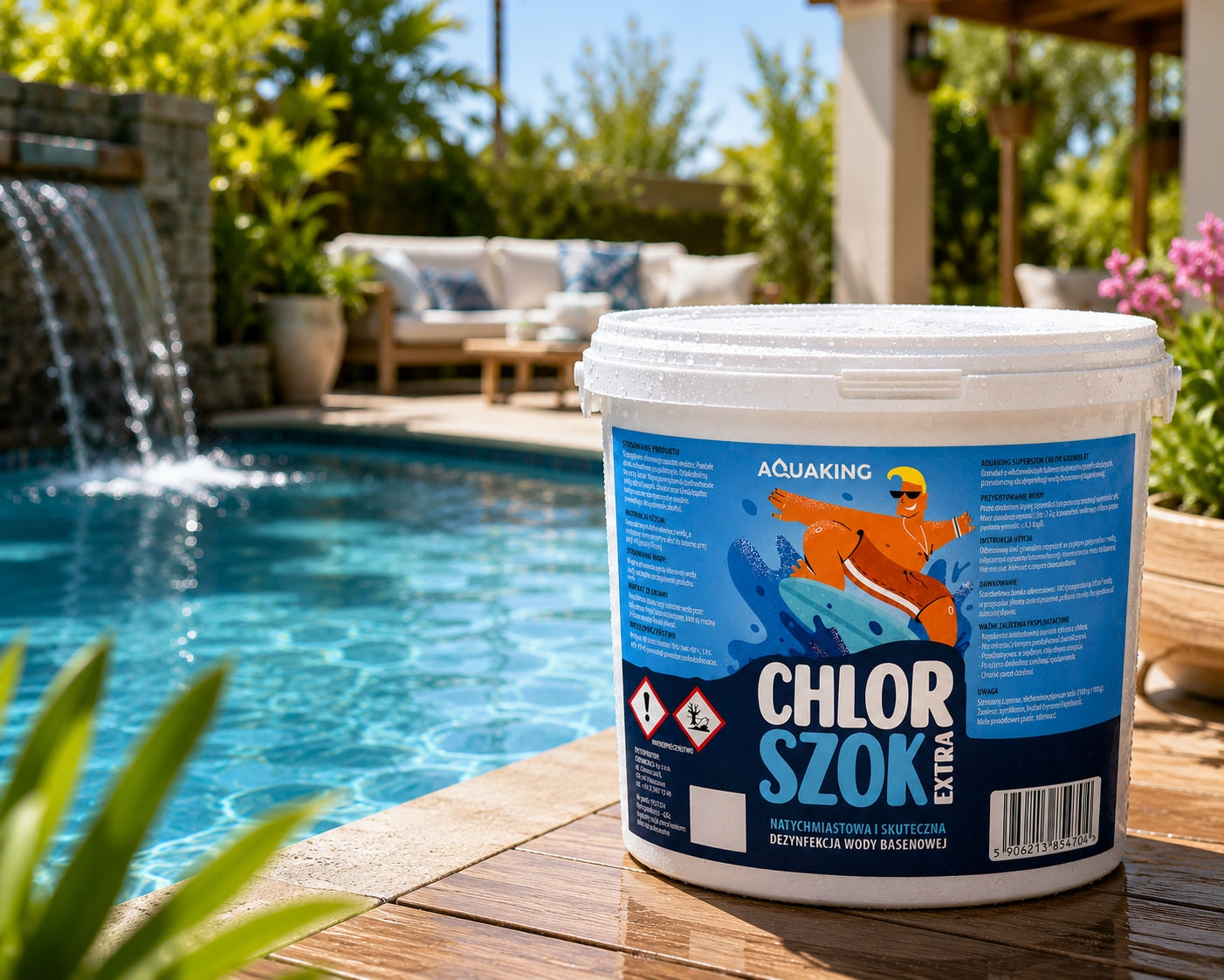 AQUAKING Chlorine Shock 5kg Granules for Swimming Pool Quick Water Disinfection Kind chlorine