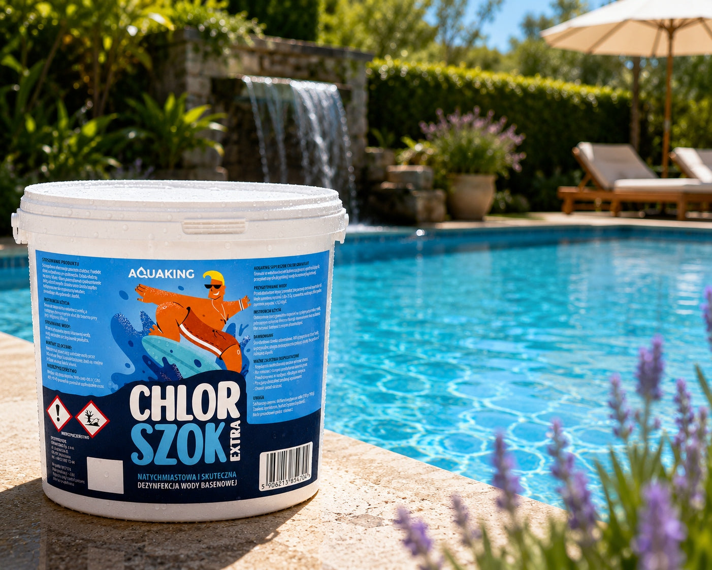 AQUAKING Chlorine Shock 5kg Granules for Swimming Pool Quick Water Disinfection Manufacturer code 151096786