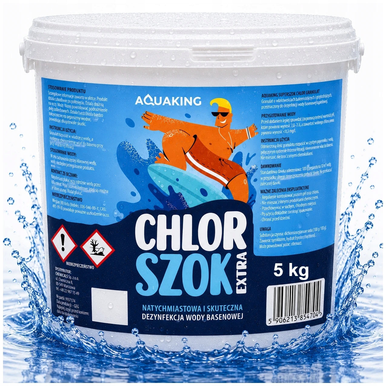AQUAKING Chlorine Shock 5kg Granules for Swimming Pool Quick Water Disinfection