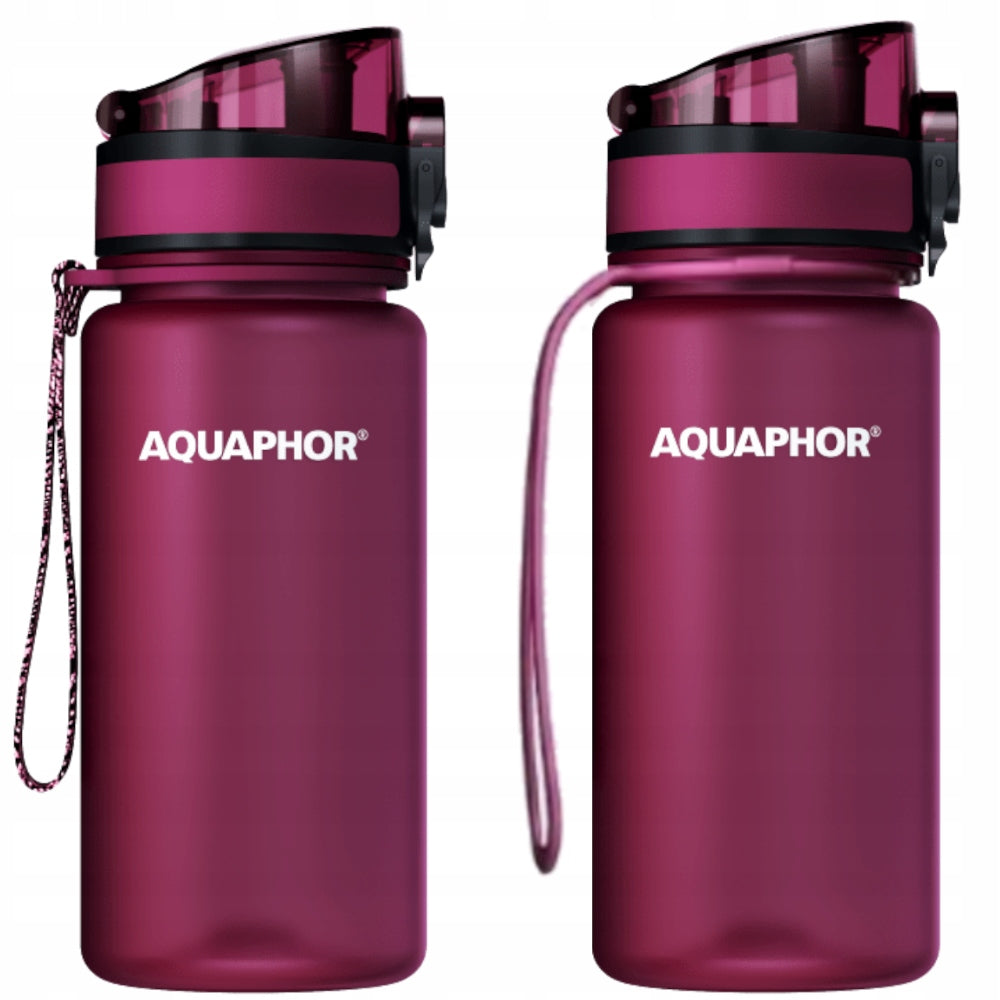 AQUAPHOR CITY 0,35 L Burgundy small filter bottle with filter cartridge Brand Aquaphor