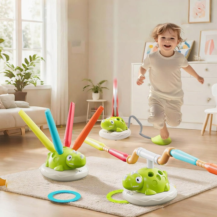 ARCADE GAME 3in1 JUMP ROPE THROW TO TARGET DINOSAUR ROCKET LAUNCHER Manufacturer code WYRZUTNIA DINOZAUR ZABAWKA ZRĘCZNOŚCIOWA