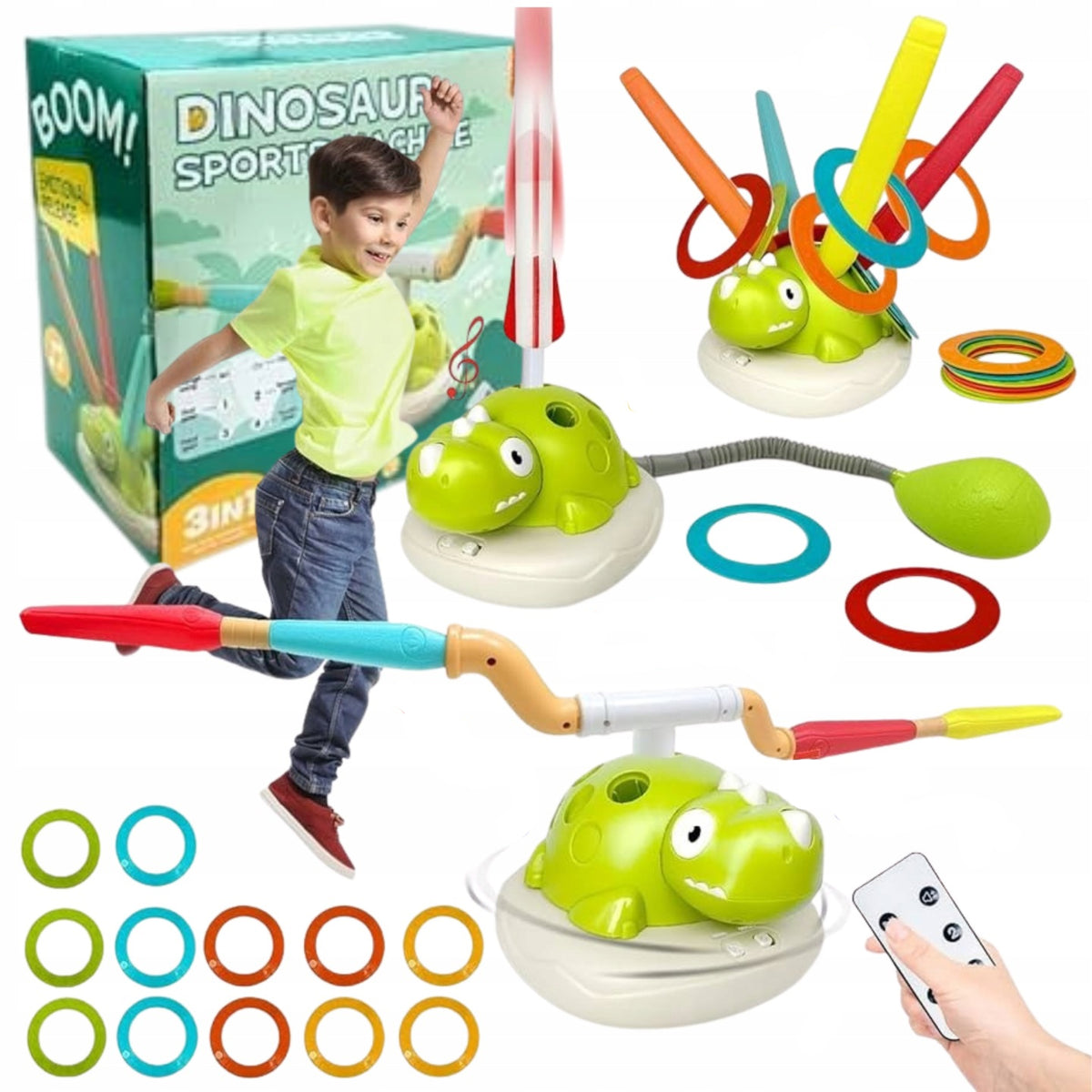 ARCADE GAME 3in1 JUMP ROPE THROW TO TARGET DINOSAUR ROCKET LAUNCHER