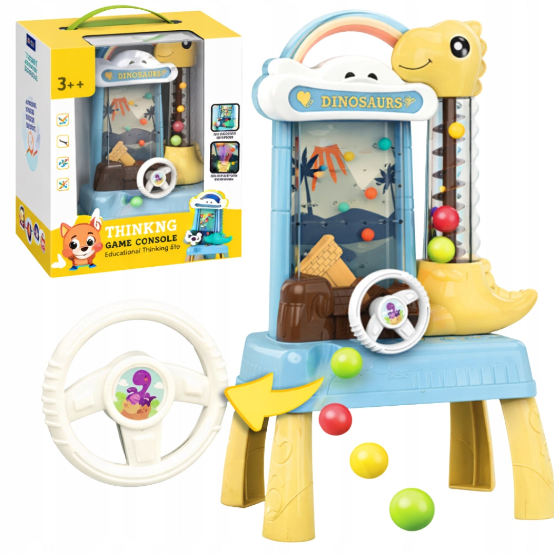 ARCADE GAME BALL CATCHER DINOSAUR AUTOMATIC STEERING WHEEL LED FOR GIFT Kid's age 3+ years