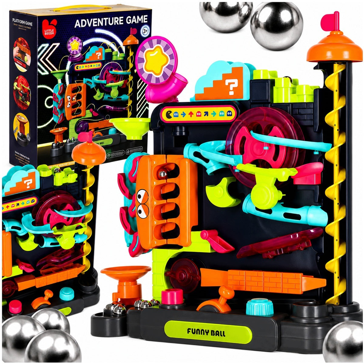 ARCADE GAME EDUCATIONAL BALL TRACK WITH OBSTACLES PUZZLE LABYRINTH