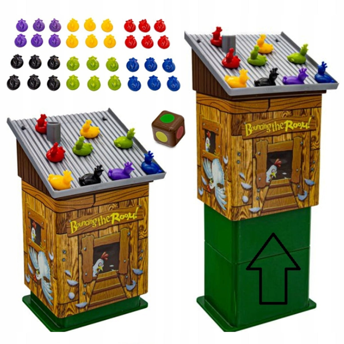 ARCADE GAME EXPLODING CHICKEN COOP FAMILY SOCIAL CHICKENS WOOPIE Brand Woopie