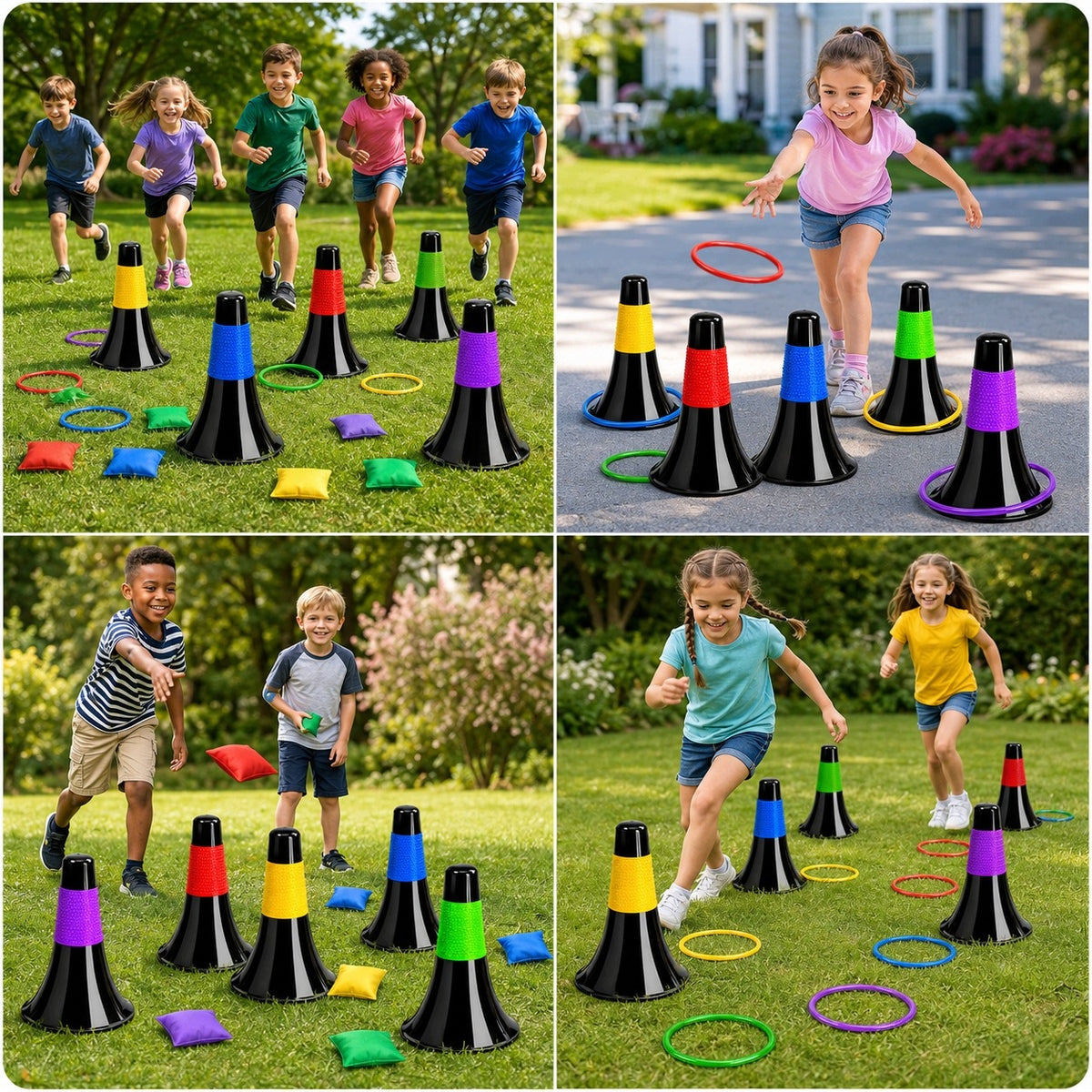 ARCADE GAME THROWING TO TARGET RINGO CONES POUCHES GARDEN SET Manufacturer code Gra zręcznościowa