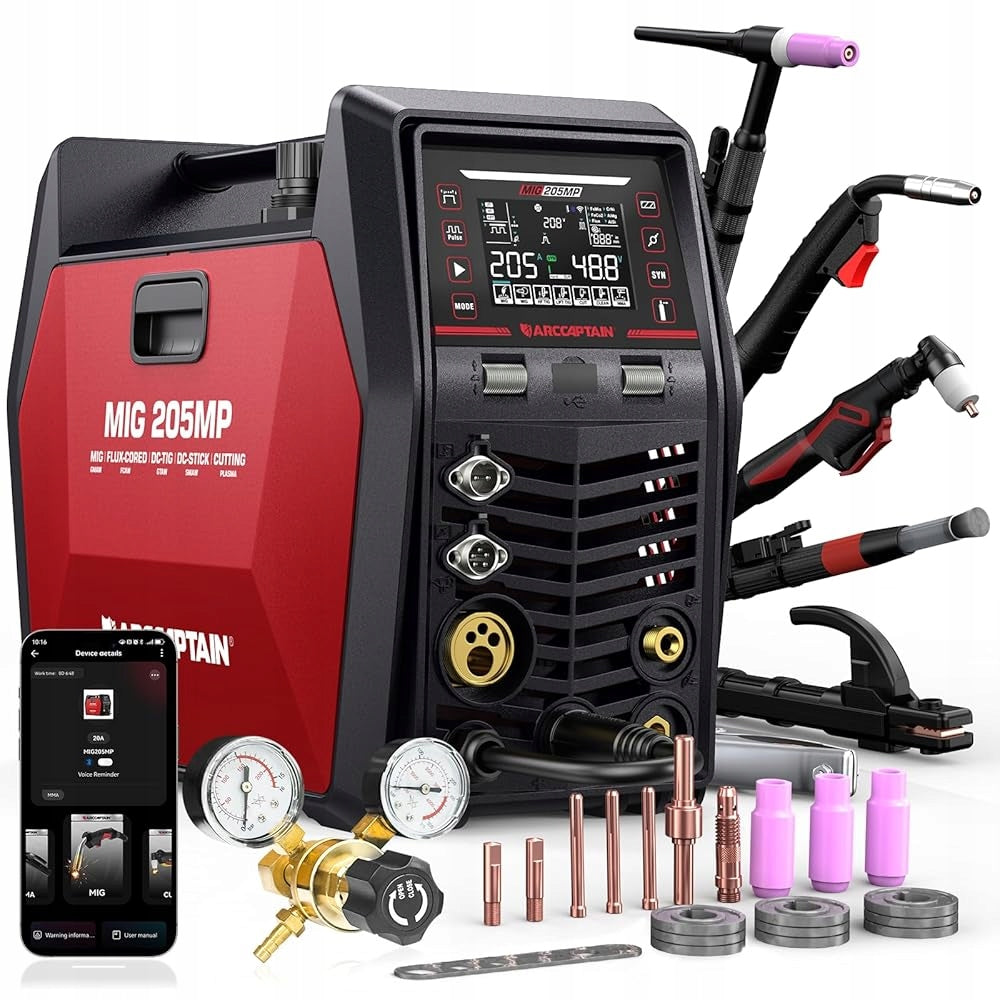 ARCCAPTAIN MIG205 MP MIG MAG TIG MMA CUT 9w1 205A welder