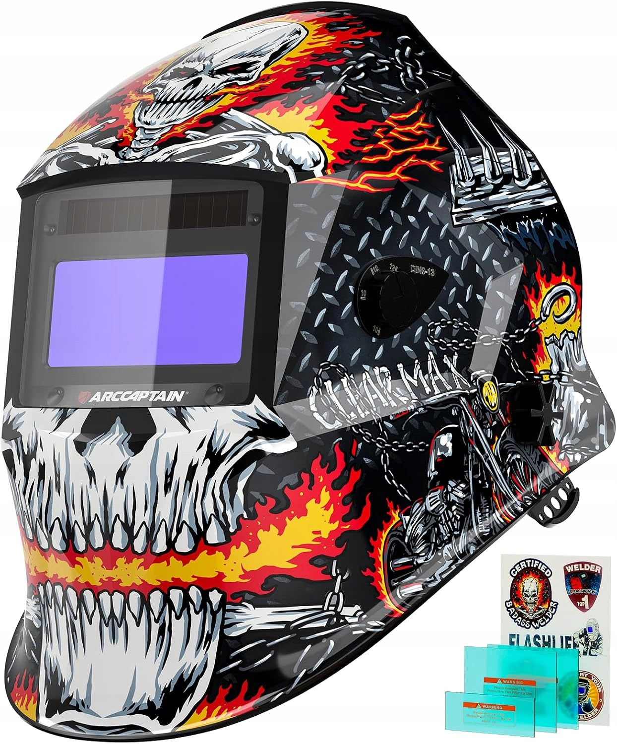 ARCCAPTAIN Self-tinting Welding Mask DIN 9-13 TIG MIG MMA - B