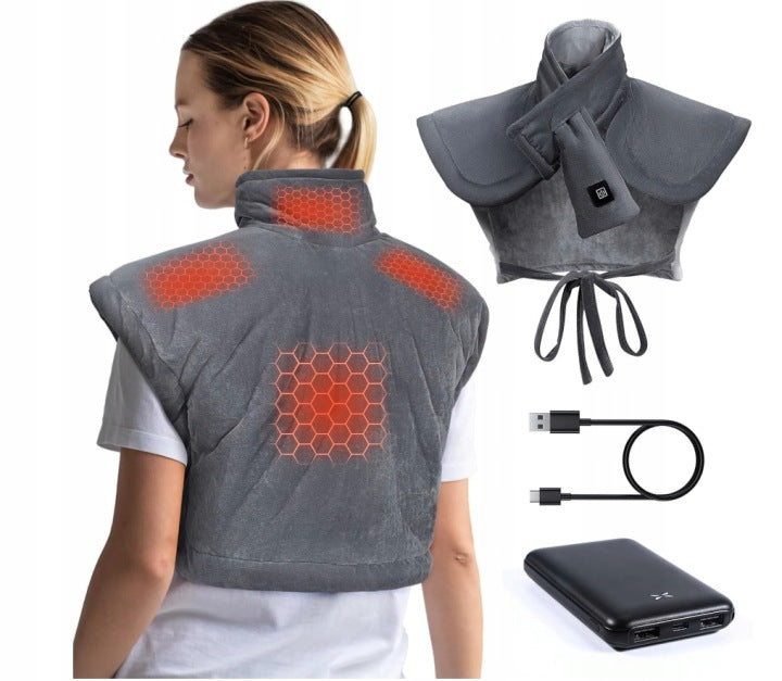 ARLIERSS Wireless Heating Blanket with Vibration 10000mAh GREY 3 Modes
