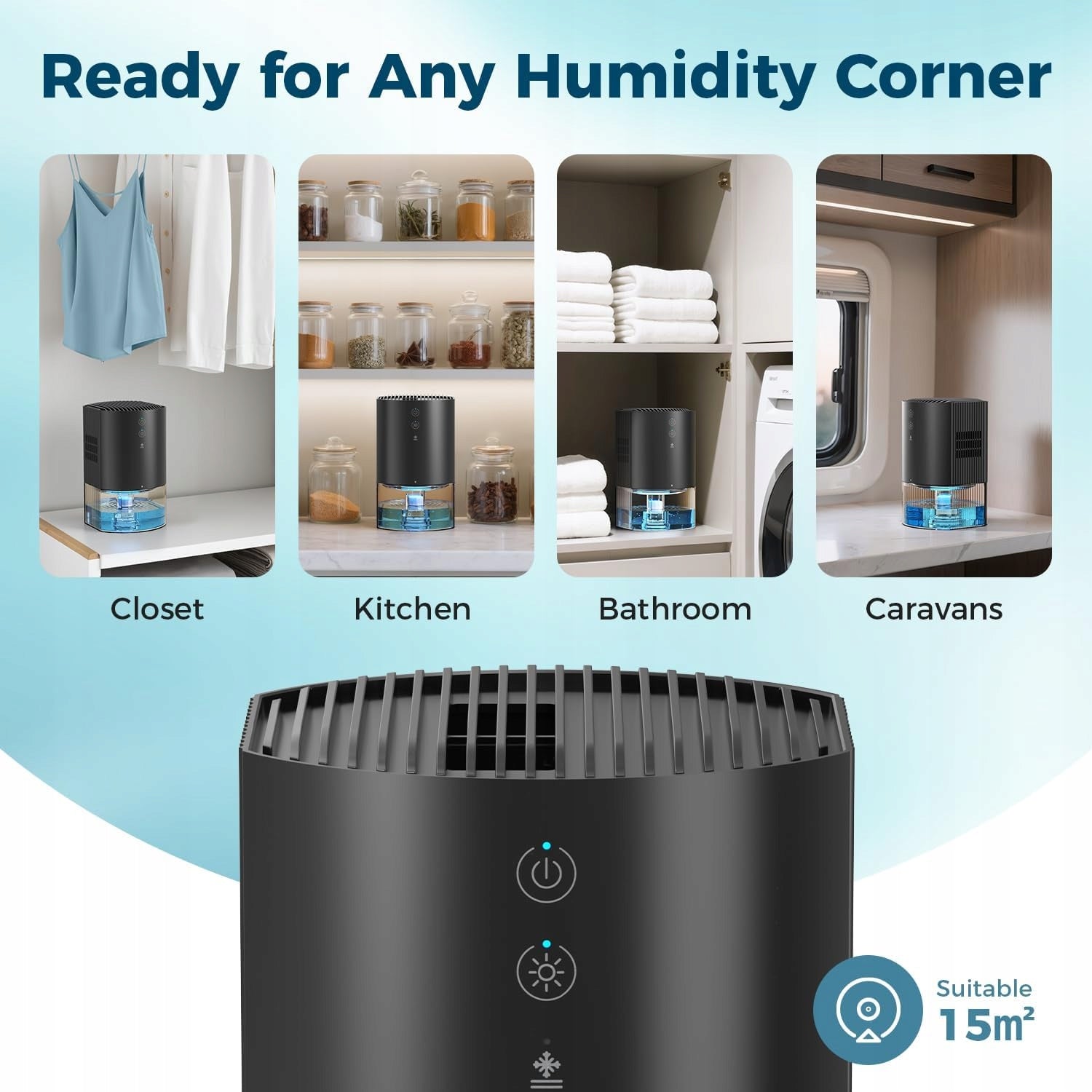 AROEVE DH-CS17 990 ml dehumidifier with 7-colour light Manufacturer code 090