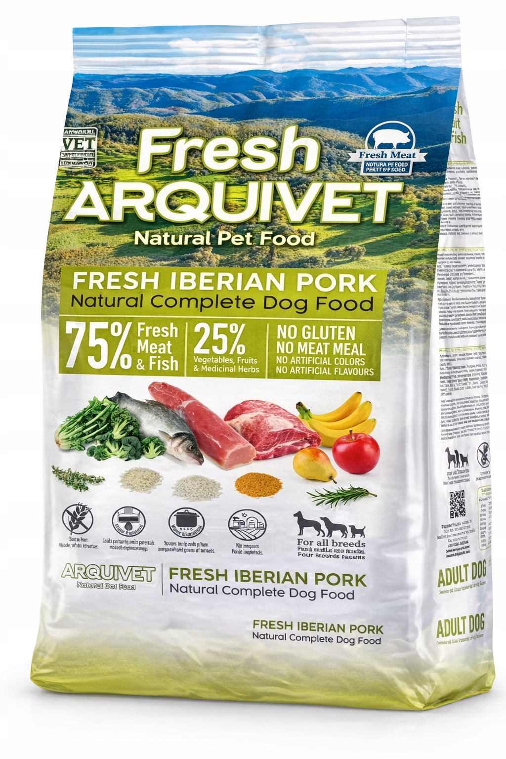 ARQUIVET FRESH SEMI-SOFT IBERIAN PORK FOOD 75% MEAT 2.5KG