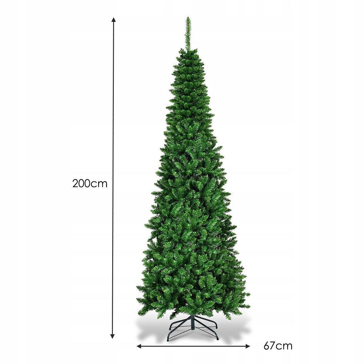 ARTIFICIAL CHRISTMAS TREE 200 CM NARROW LED 250 LIGHTS STAND Manufacturer code CM22071DE