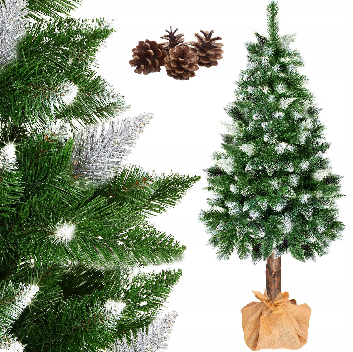 ARTIFICIAL CHRISTMAS TREE 220 cm ON THE TRUNK DIAMOND PINE DENSE SNOW-COVERED + FREEBIE Packaging status original