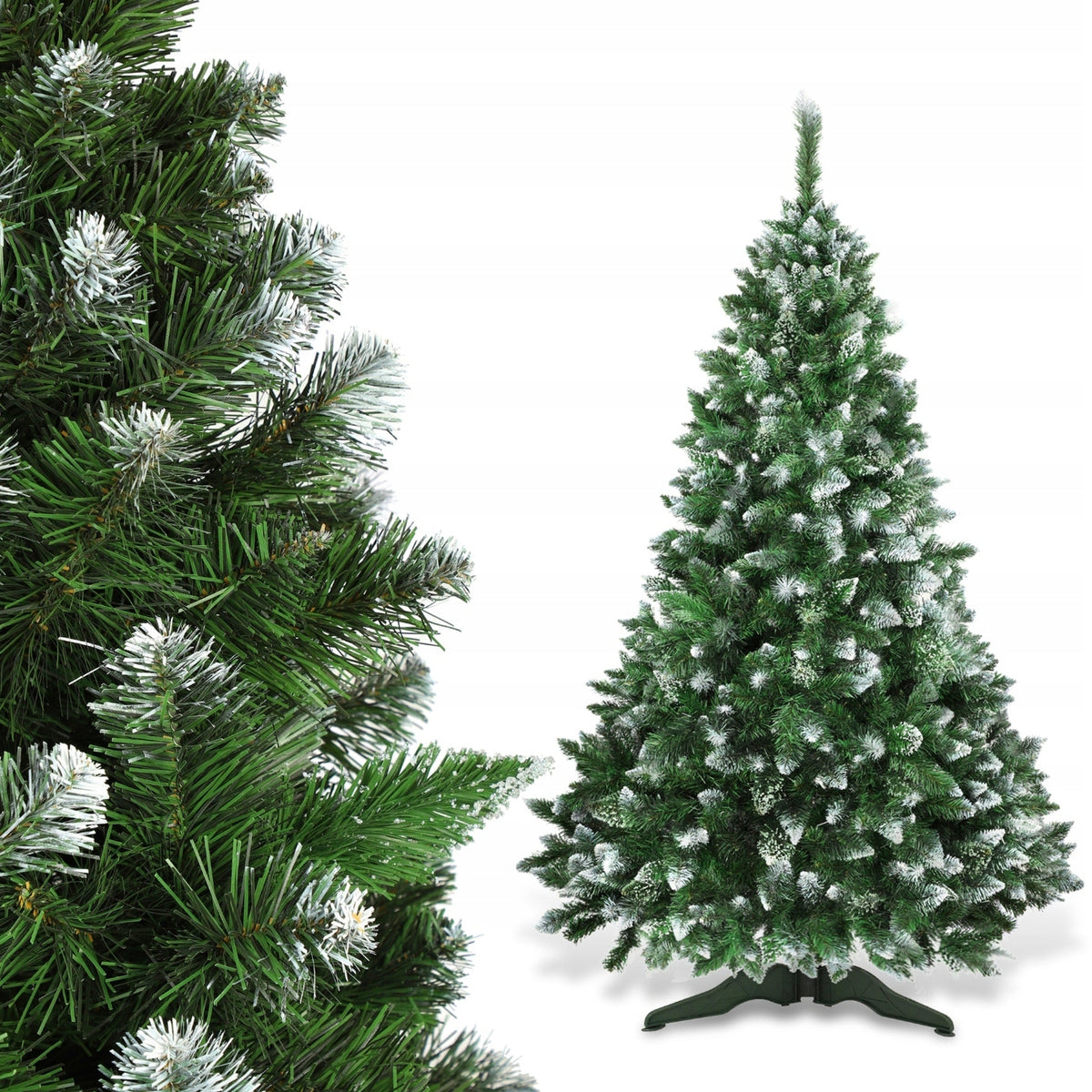 ARTIFICIAL CHRISTMAS TREE AS LIVE 180 cm FIR DENSE DIAMOND SNOW-COVERED PREMIUM