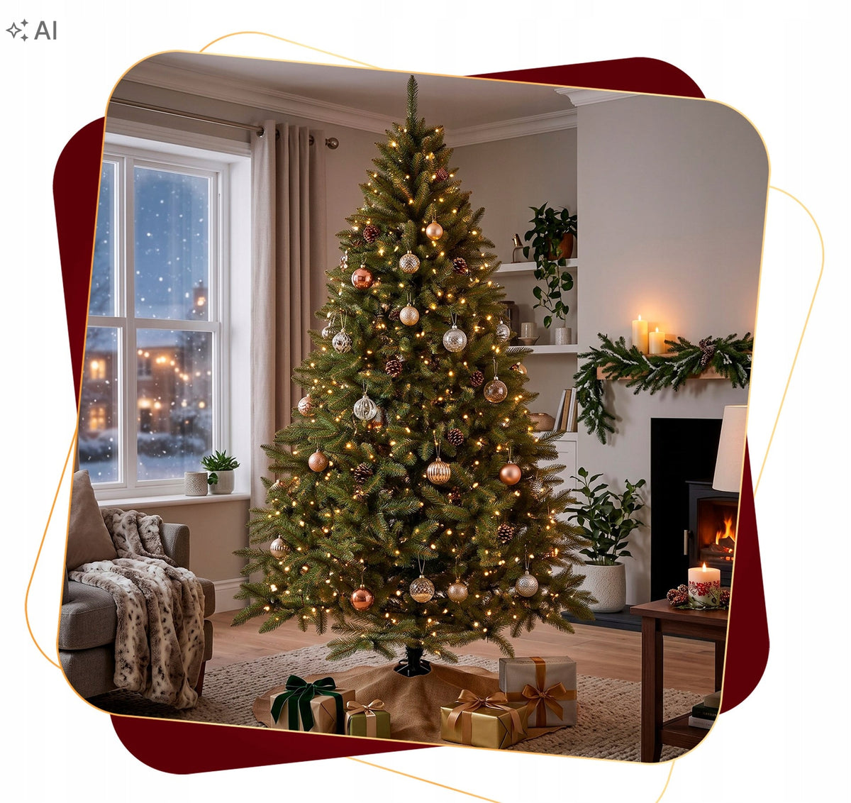 ARTIFICIAL CHRISTMAS TREE CAUCASIAN SPRUCE 220 cm natural dense PREMIUM + FREEBIE Brand Springos