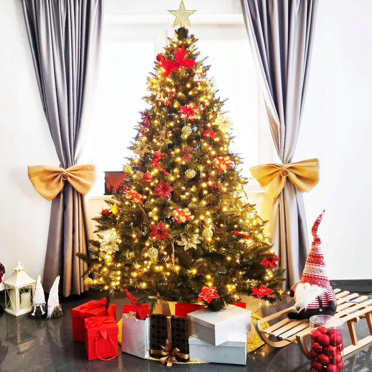ARTIFICIAL CHRISTMAS TREE CAUCASIAN SPRUCE 220 cm natural dense PREMIUM + FREEBIE Packaging status original