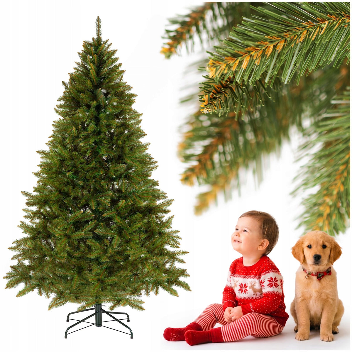 ARTIFICIAL CHRISTMAS TREE CAUCASIAN SPRUCE 240 cm natural thick as alive + FREEBIE