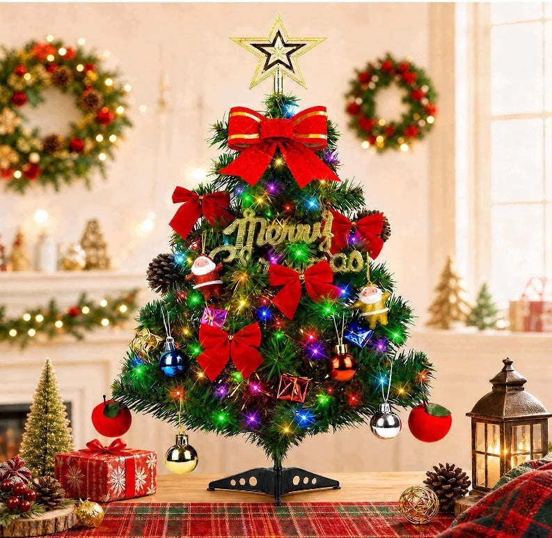 ARTIFICIAL CHRISTMAS TREE DECORATIONS LED LAMP BAUBLES 45CM