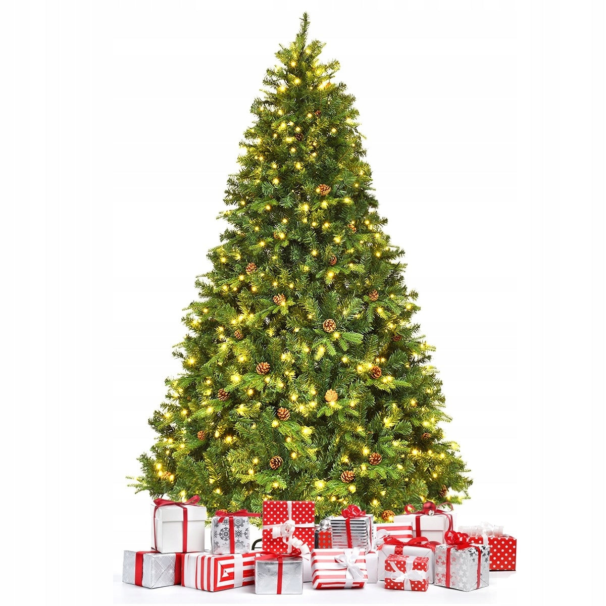ARTIFICIAL CHRISTMAS TREE LED PINE STAND CHRISTMAS 225CM Height 221 - 250 cm