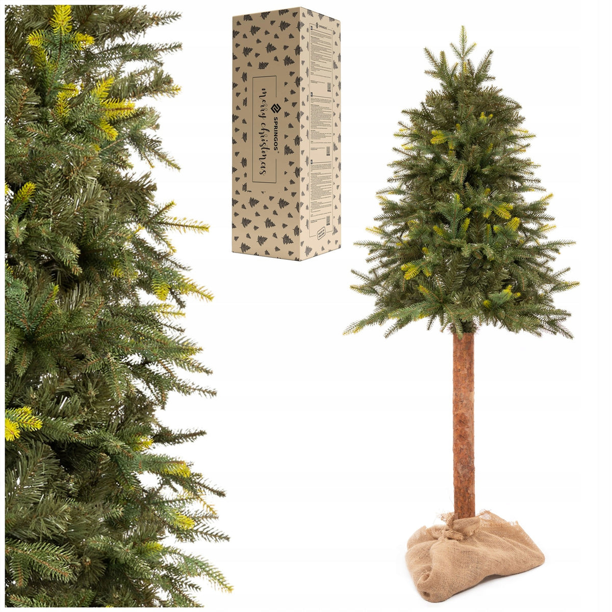 ARTIFICIAL CHRISTMAS TREE ON THE TRUNK 160cm PE like Real BEAUTIFUL DELUX SPRUCE +FREEBIE