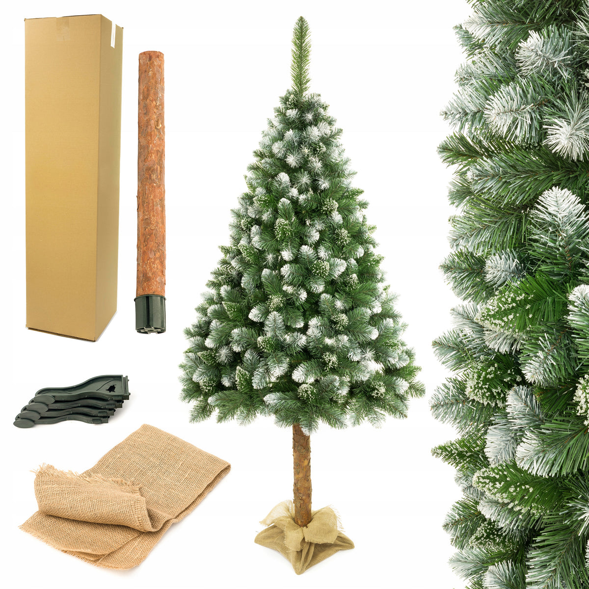 ARTIFICIAL CHRISTMAS TREE ON THE TRUNK DIAMOND PINE 220cm 3D PREMIUM + JUTE FREEBIE