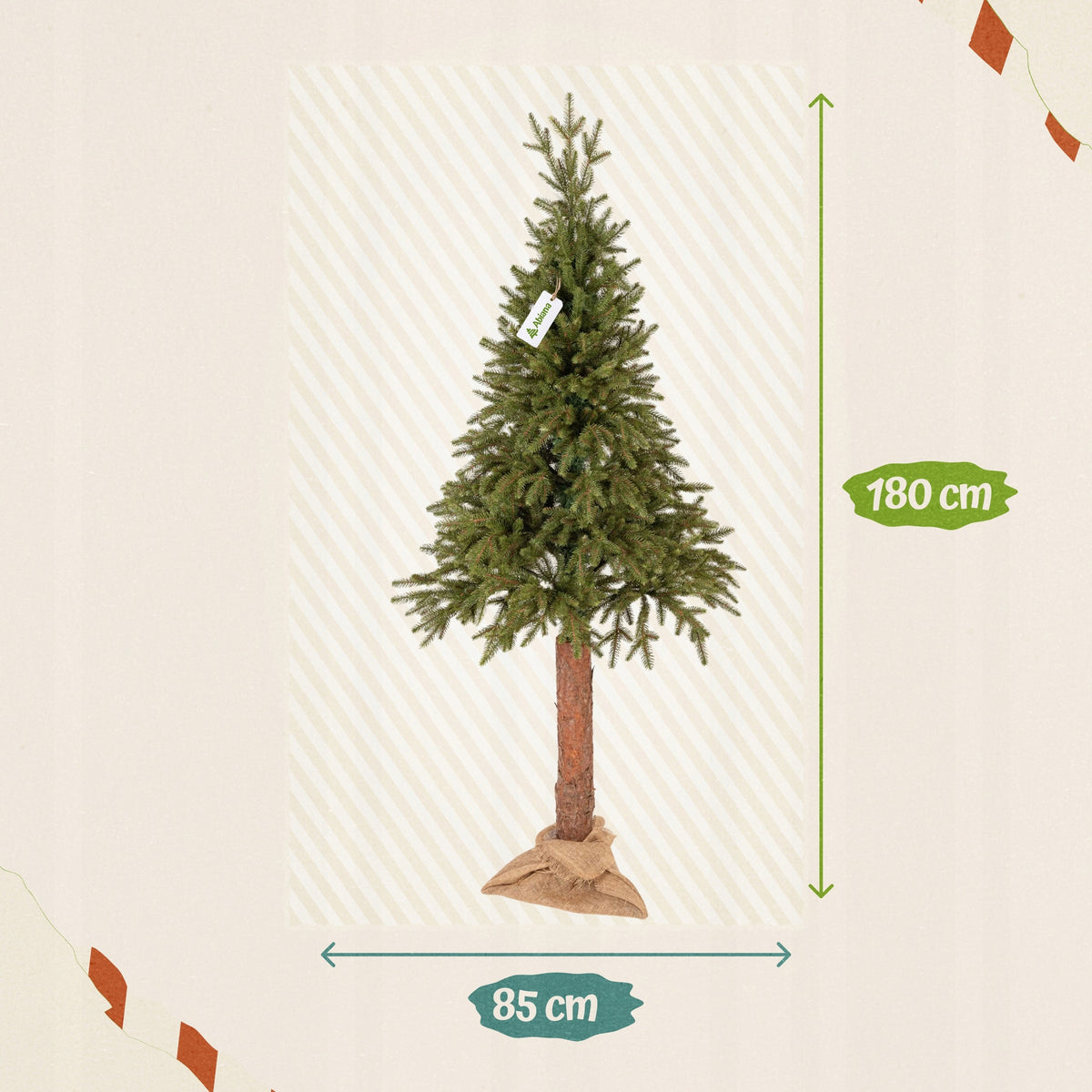 ARTIFICIAL CHRISTMAS TREE ON THE TRUNK LIKE LIVE SPRUCE 180 CM 100% PE DENSE Brand Abiana