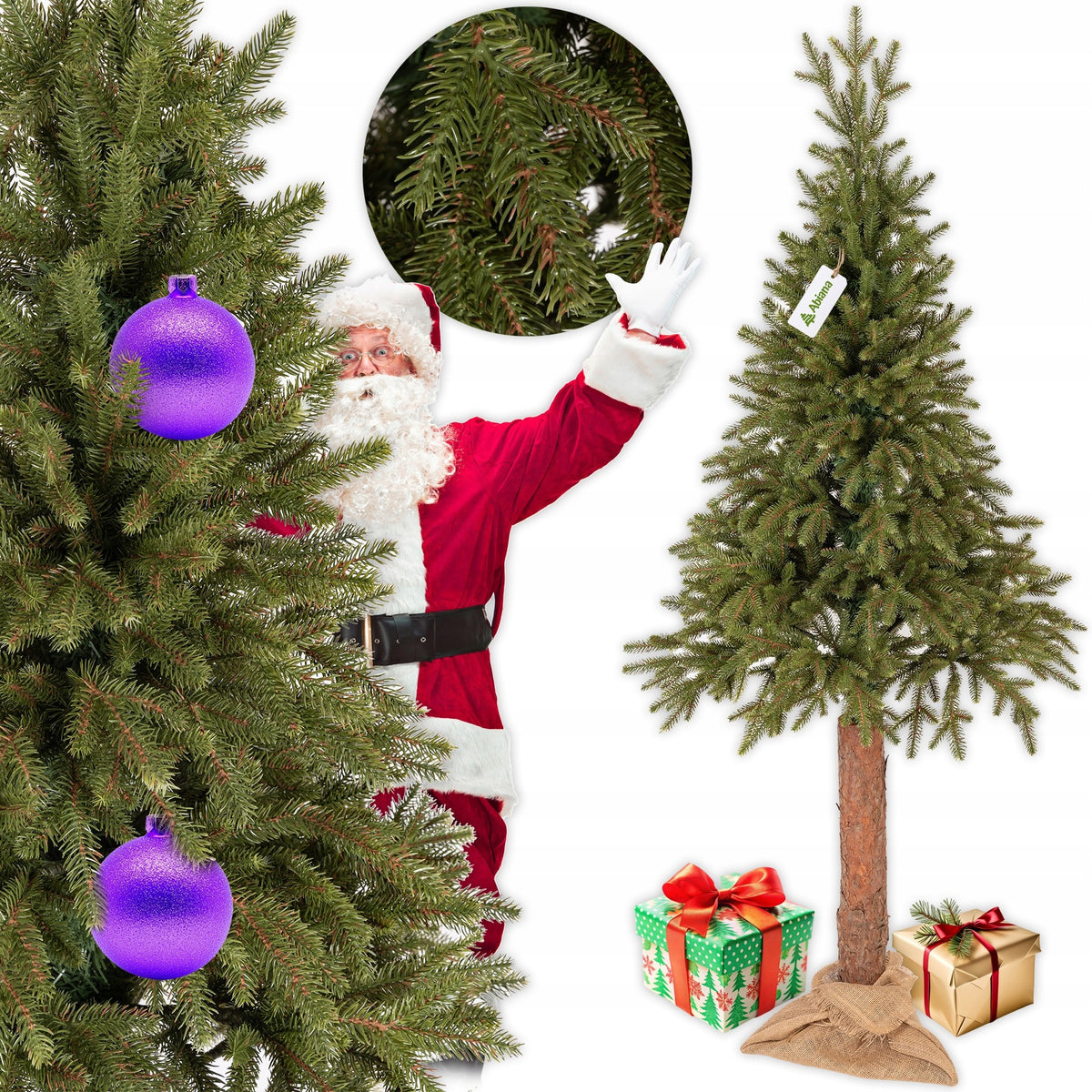 ARTIFICIAL CHRISTMAS TREE ON THE TRUNK LIKE LIVE SPRUCE 180 CM 100% PE DENSE