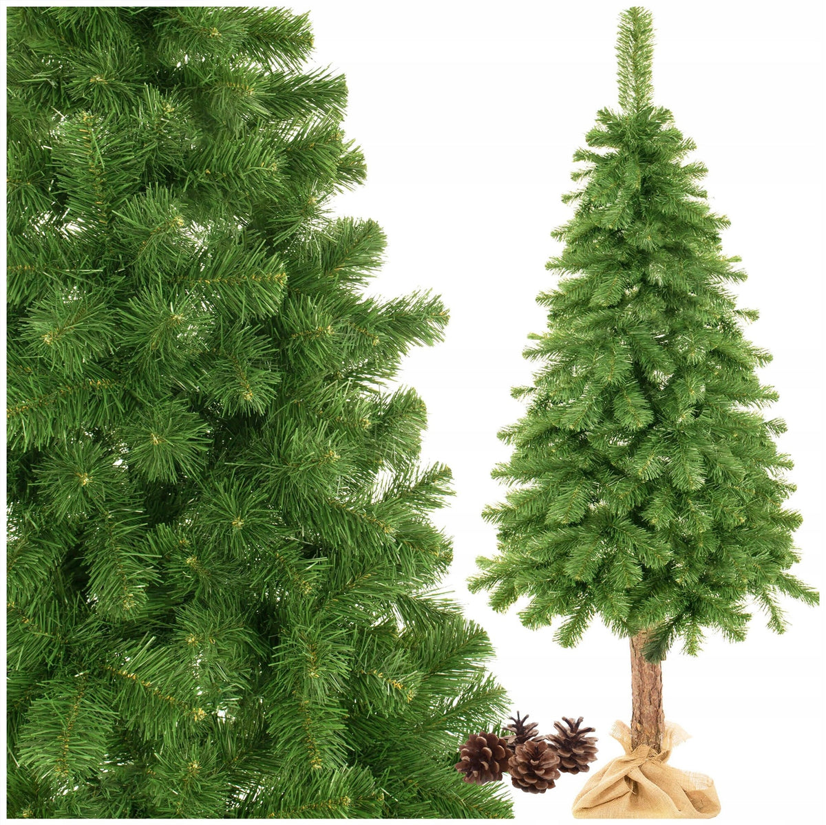 ARTIFICIAL CHRISTMAS TREE ON THE TRUNK PINE GREEN LARGE DENSE 180 cm PREMIUM + FREEBIE