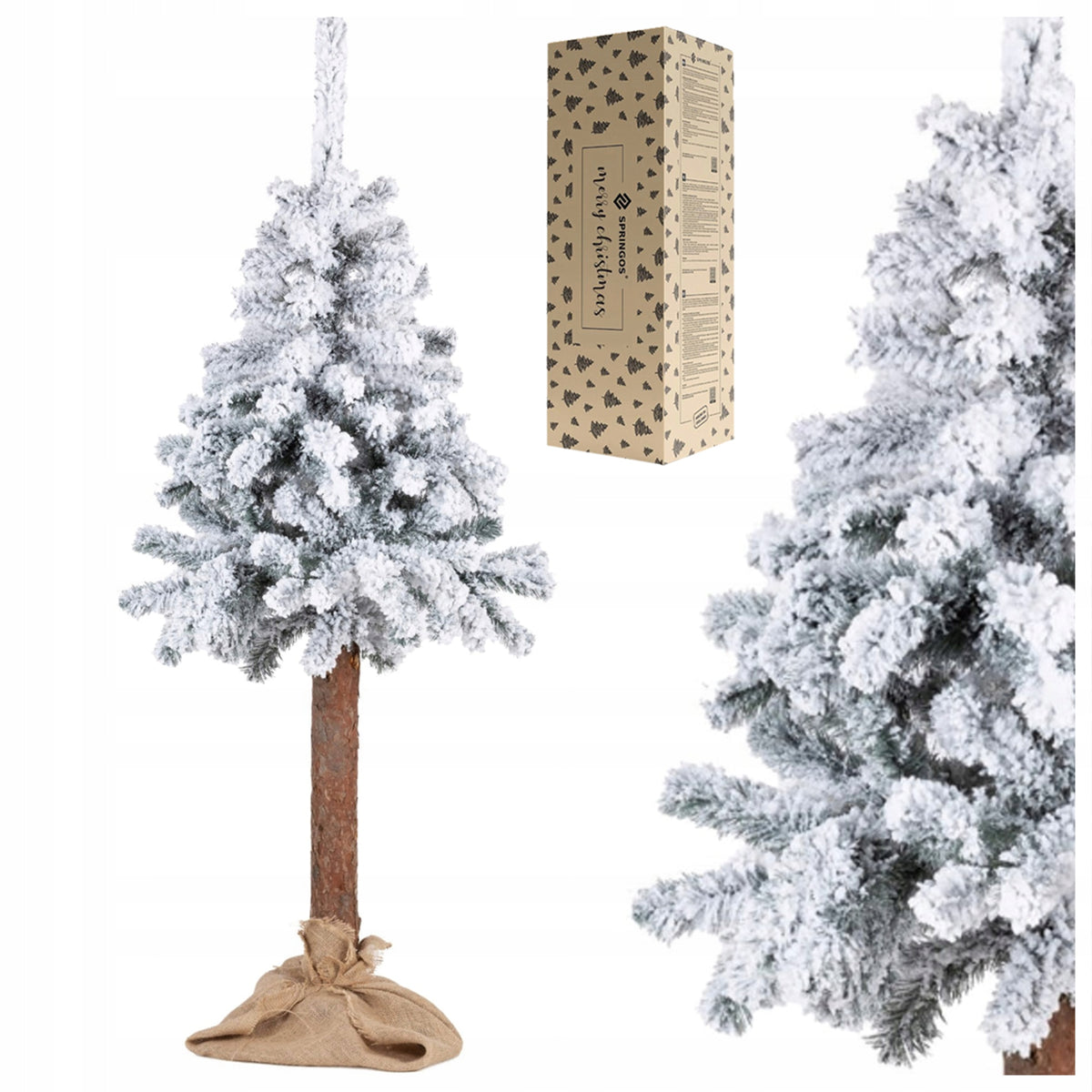 ARTIFICIAL CHRISTMAS TREE ON THE TRUNK SPRUCE 160 cm THICK AS LIVE SNOWY + FREEBIE