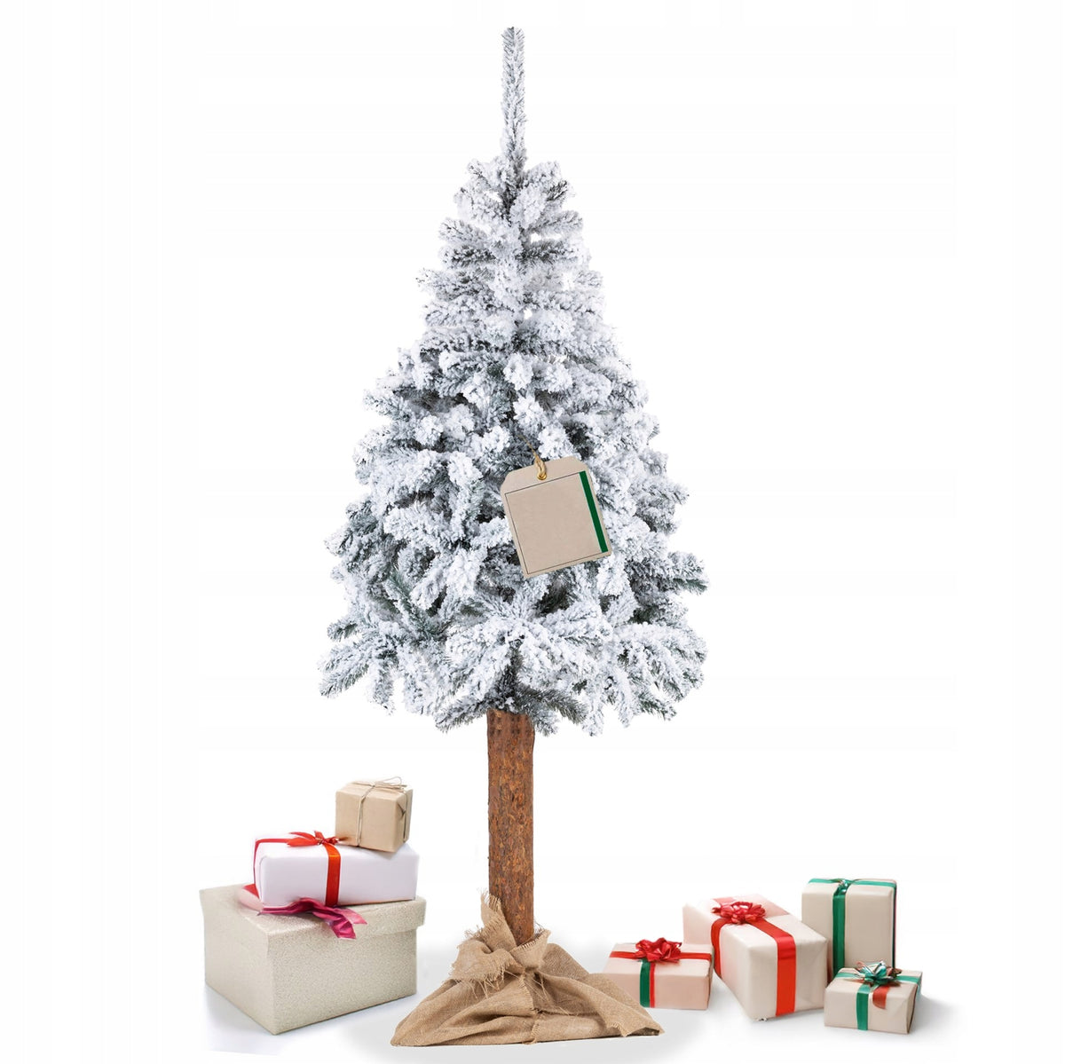 ARTIFICIAL CHRISTMAS TREE ON THE TRUNK SPRUCE 220 cm THICK AS LIVE SNOWY + FREEBIE Brand Springos