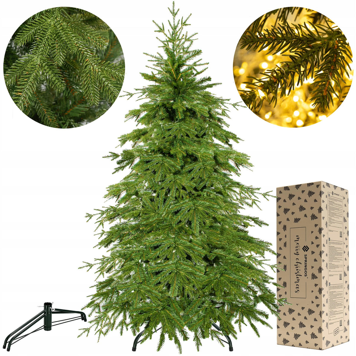 ARTIFICIAL CHRISTMAS TREE PE CAUCASIAN SPRUCE DENSE AS REAL PREMIUM 180cm Packaging status original