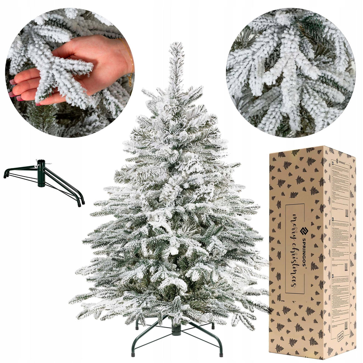 ARTIFICIAL CHRISTMAS TREE PE as Real SNOW-COVERED 120 CM DENSE PREMIUM + FREEBIE Packaging status original