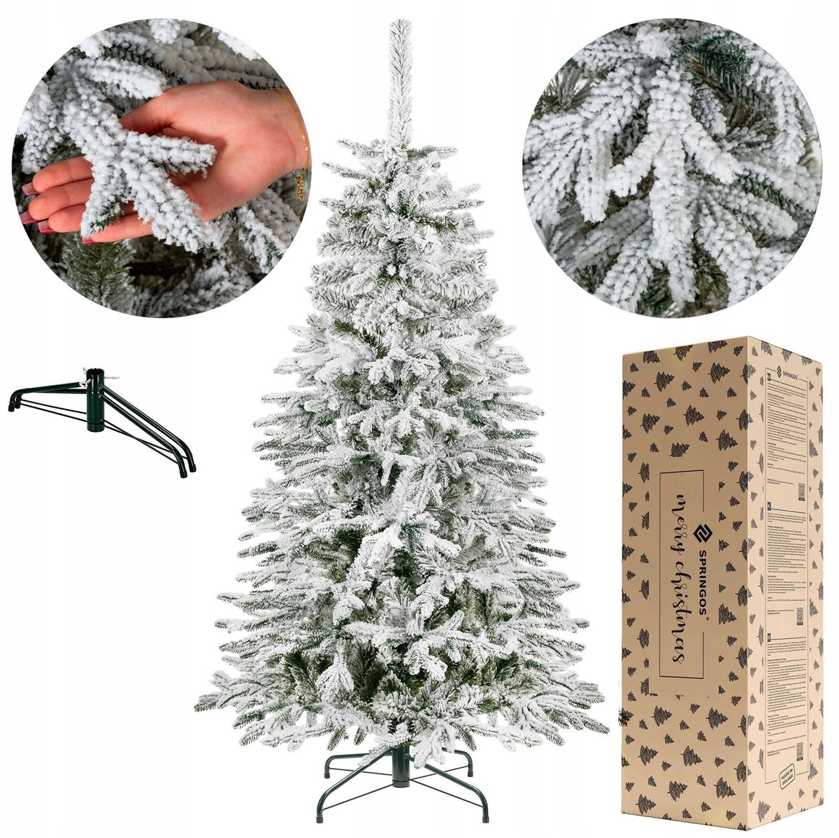 ARTIFICIAL CHRISTMAS TREE PE as Real SNOW-COVERED 180 CM DENSE PREMIUM + FREEBIE Packaging status original