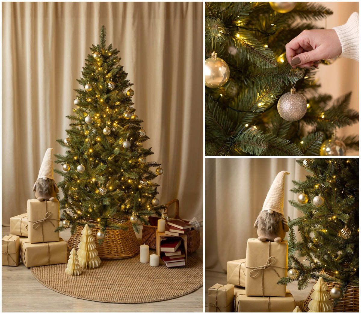 ARTIFICIAL CHRISTMAS TREE SCANDINAVIAN SPRUCE Caucasian DENSE 180cm STAND Packaging status original
